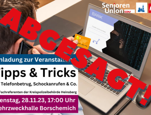 Veranstaltung abgesagt!